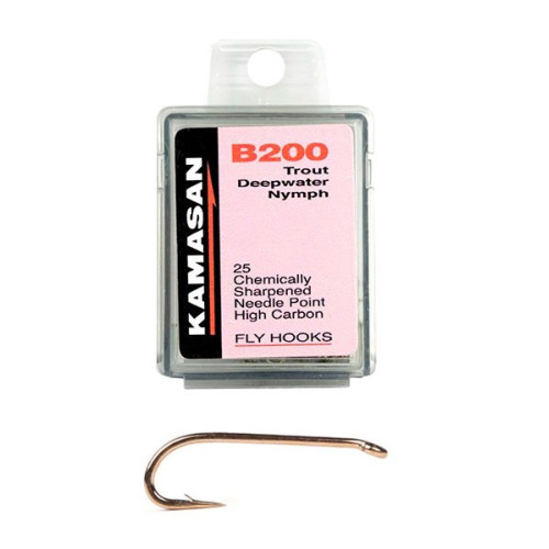 Kamasan Hooks (Pack of 25) B200 Deepwater Nymph Size 14 Trout Fly Tying Hooks