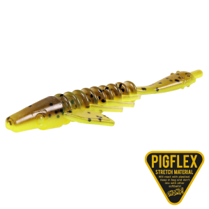 Köp Pigster Gecko 8,5cm 2,5g - Brown Chartreuse Flake (4-pack) på Miekofishing