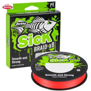 Köp Berkley Sick Braid X8 0,19mm Flätlina - Red på Miekofishing.se!