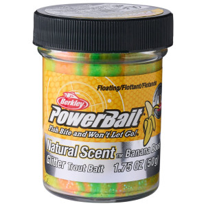 Köp Powerbait Natural Scent Glitter Banana - Rainbow på Miekofishing!