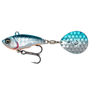 Köp SG Fat Tail Spin 8cm 24g - Blue Silver på Miekofishing.se!